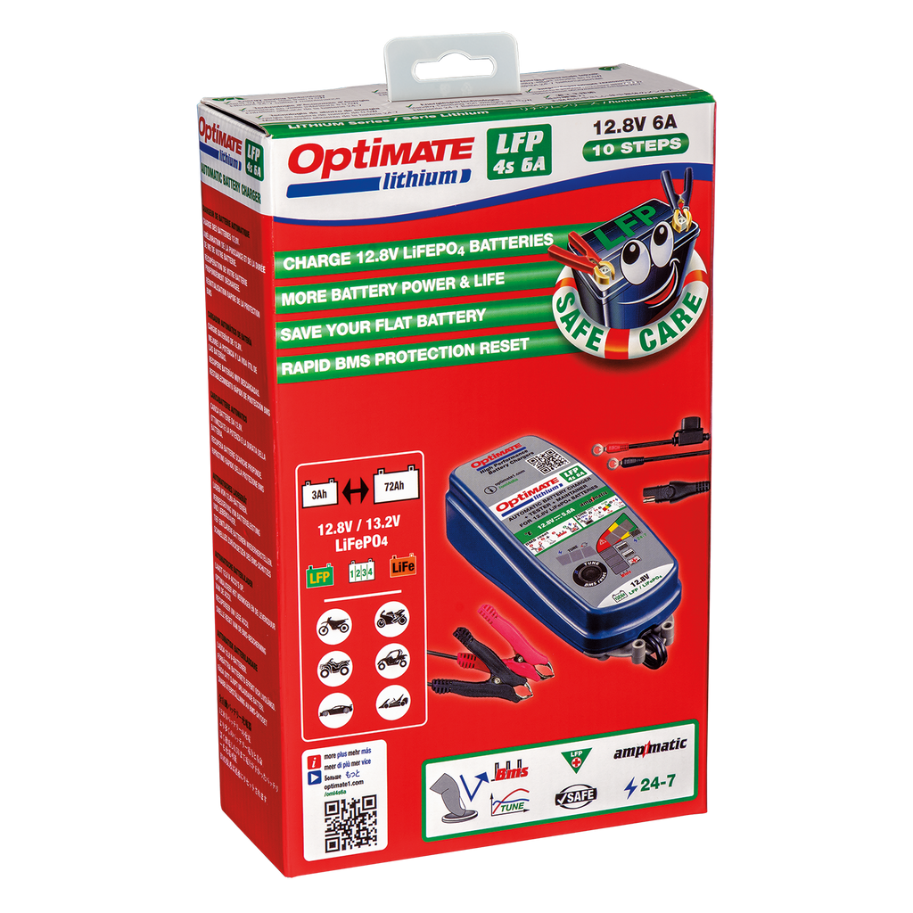 OptiMate TM-391 – Advanced LiFePO4 12.8V Smart Charger & Maintainer (4S / 6A)