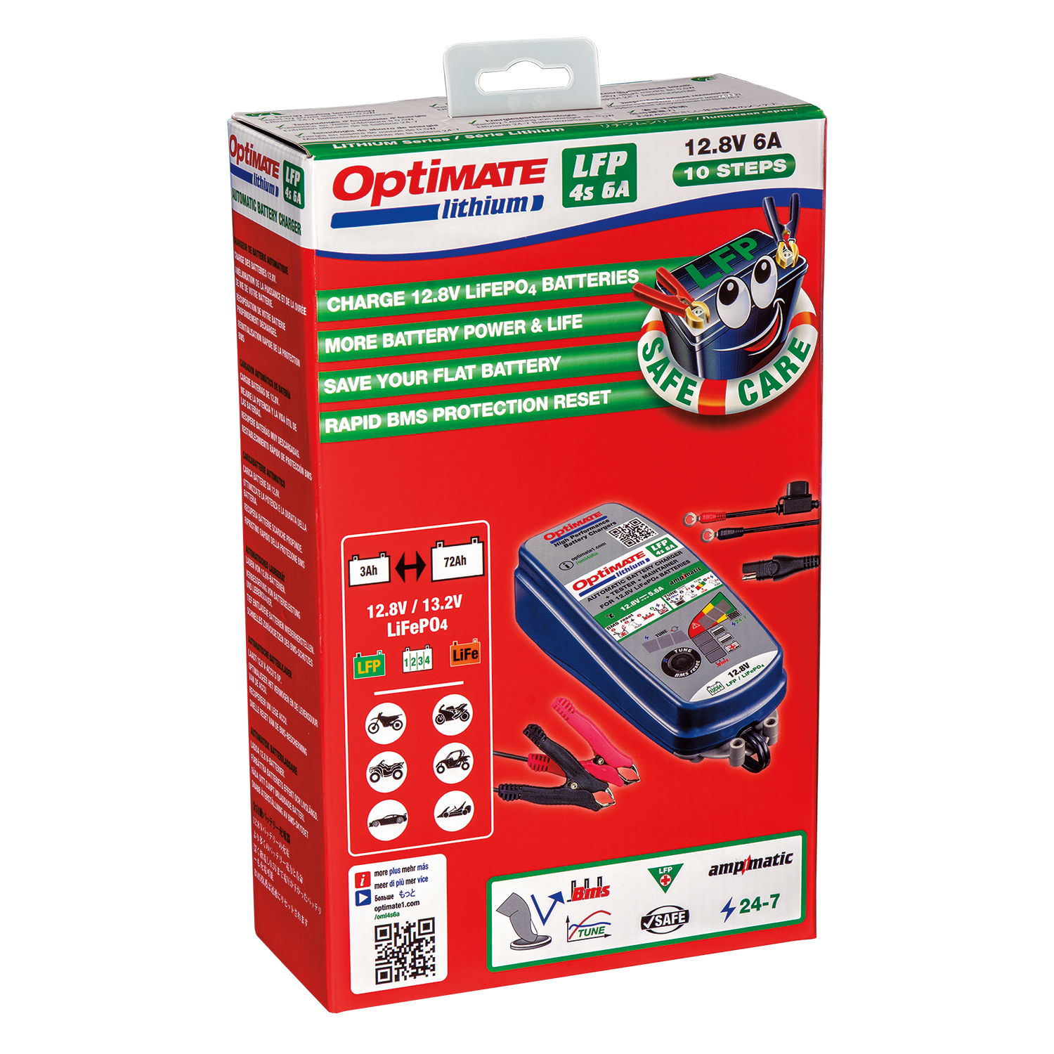 OptiMate TM-391 – Advanced LiFePO4 12.8V Smart Charger & Maintainer (4S / 6A)