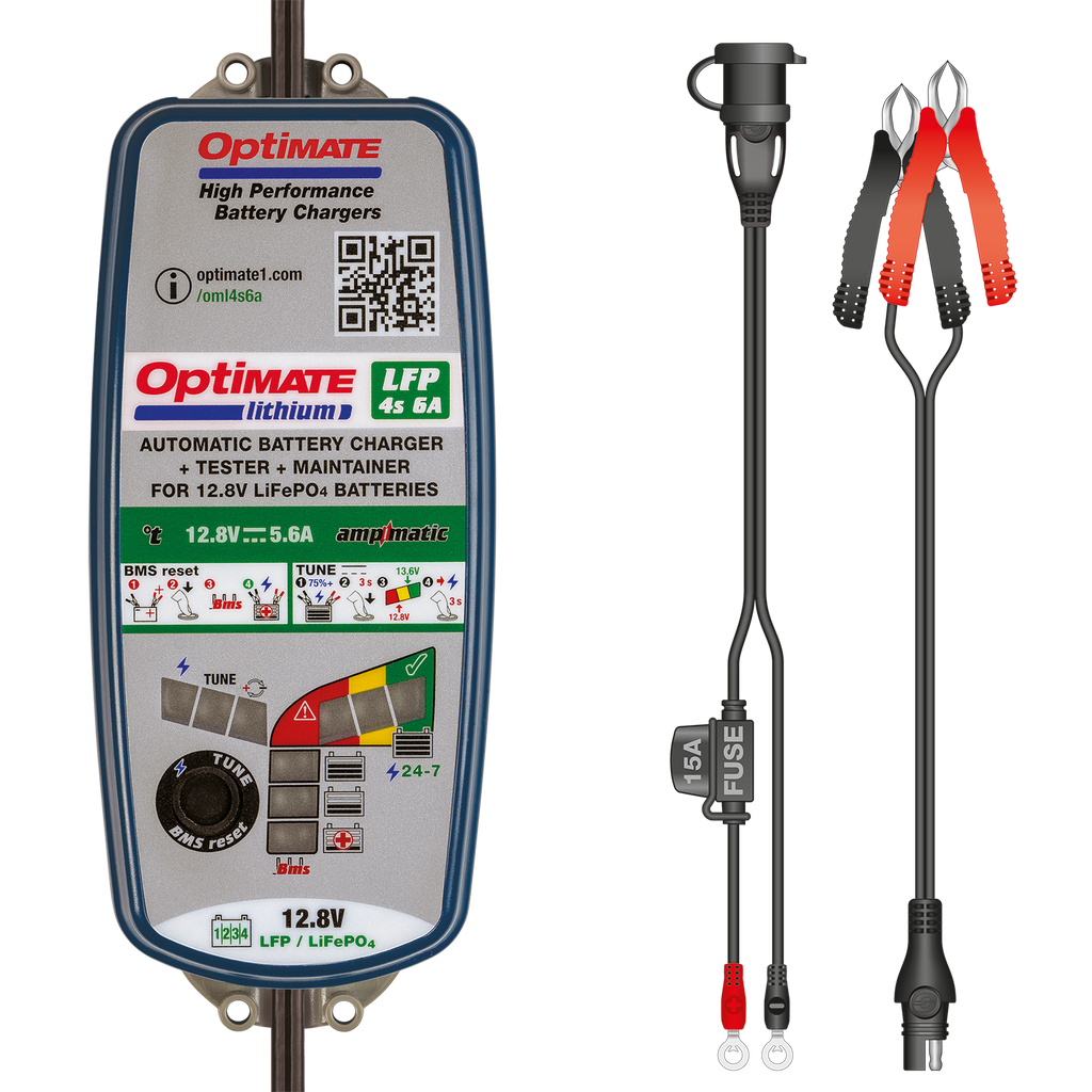 OptiMate TM-391 – Advanced LiFePO4 12.8V Smart Charger & Maintainer (4S / 6A)